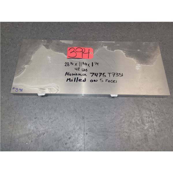 Aluminum Plate 28"1/4 x 11"5/8 x 1"1/4