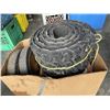 Image 2 : 2 BOXES OF NAILS, TIRE TREAD AND TWO LARGE WHEELS