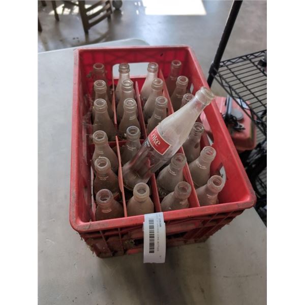 CRATE OF VINTAGE COKE BOTTLES