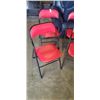 Image 2 : FOUR MATCHING RED AND BLACK FOLDING CHAIRS