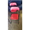 Image 3 : FOUR MATCHING RED AND BLACK FOLDING CHAIRS
