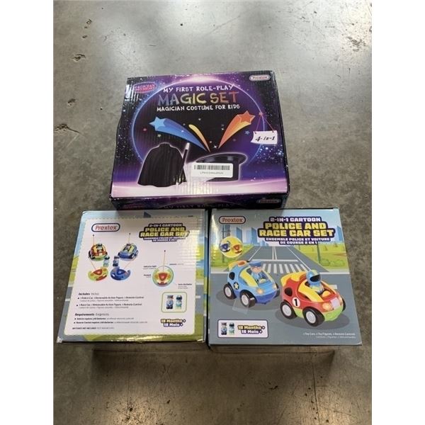 2 RC POLICE/RACE CAR SETS AND MAGIC KIT