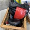Image 2 : BASKET OF DVDS WITH SPARRING GEAR AND MECCANO SET