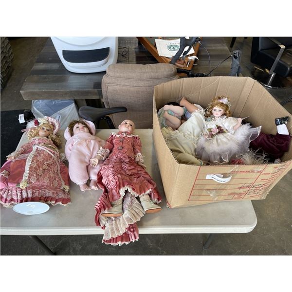 BOX OF COLLECTIBLE DOLLS