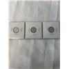 Image 2 : 3 CANADIAN SILVER WWII 10 CENT 1940, 1941, 1942 (.800) GEORGE VI
