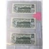 Image 2 : 3 MINT 1973 CANADIAN $1 BILLS IN SEQUENCE 990-992 LAST YEAR OF $1 BILL