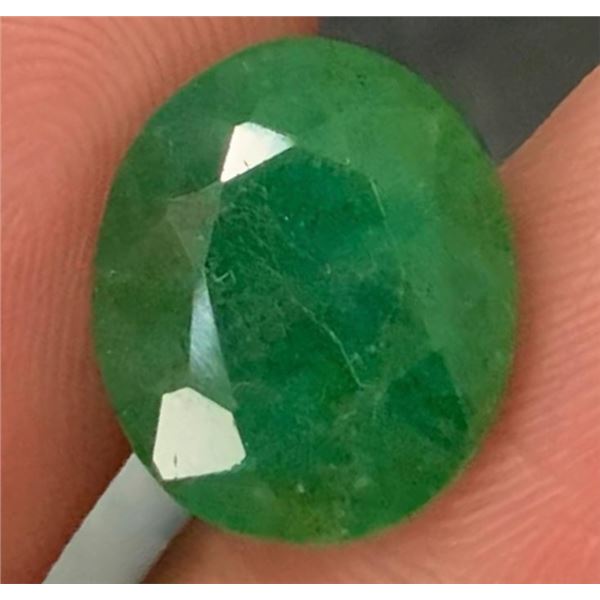 AUTHENTICATED 5.95CT EMERALD GEMSTONE, $6960 APPRAISAL