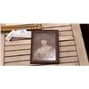 Image 2 : ANTIQUE GOLD PICTURE FRAME AND 2 ANTIQUE PICTURES, OIL AND YOUTH