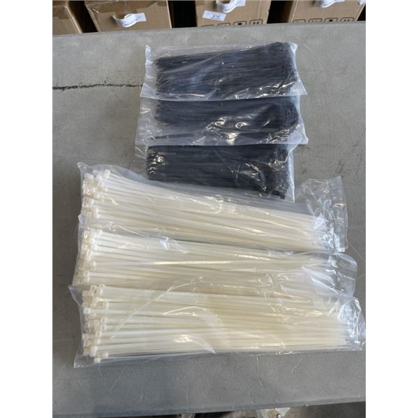 12" AND 8" ZIP TIES, 3 PACKS OF 100 IN EACH SIZE