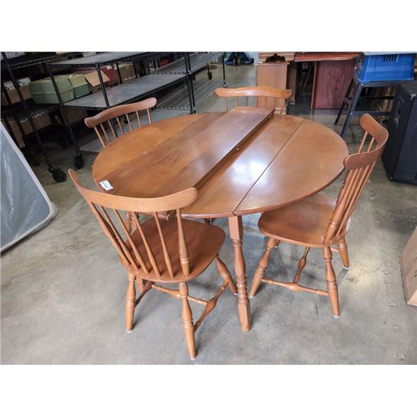VILAS MAPLE DINING SET WITH 4 CHAIRS, DROP SIDE TABLE