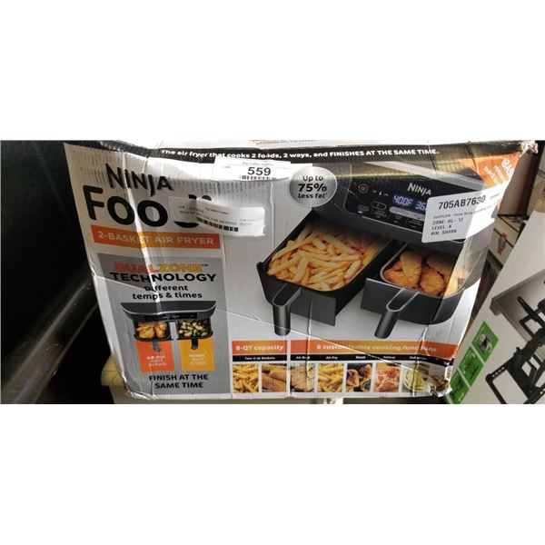 NINJA 8QT 6IN1 DUALZONE AIR FRYER - TESTED WORKING, RETAIL $189