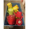Image 1 : NEW METAL HANGING PLANTERS (x10) AND MATCHING METAL WATERING CANS (x19) - TOTAL RETAIL $87