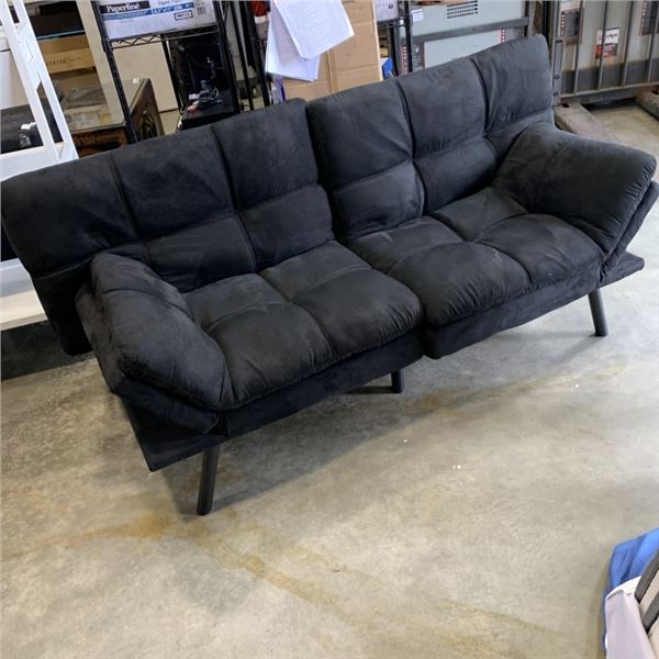 BLACK MICRO SUEDE CLICK CLACK SOFA BED