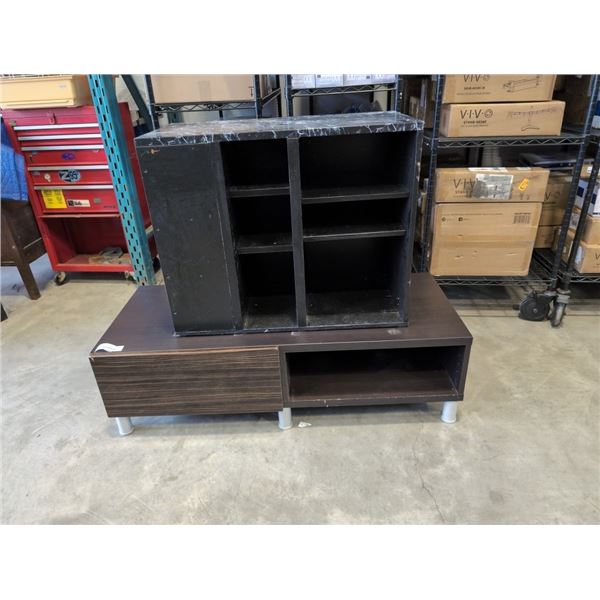 MODERN COFFEE TABLE AND SOLID WOOD FISH TANK SHELF