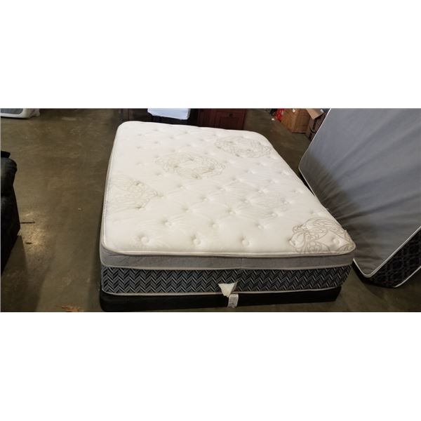BEAUTYREST SILVER QUEENSIZE EURO TOP MATTRESS AND LOW PROFILE BOXSPRING