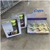 Image 1 : 2 OCEAN GLASSWARE GREEN MAISON SET WITH GLASS PITCHER AND 4 GLASSES PLUS BOX OF EXTRA CUPS