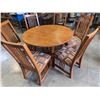Image 2 : MISSION OAK ROUND DINING TABLE AND 6 CHAIRS