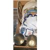 Image 2 : 4 GEGOSSEN PEWTER GLASSES, LARGE DENBY BOWL, VINTAGE BABY RATTLE AND ASSORTED ITEMS