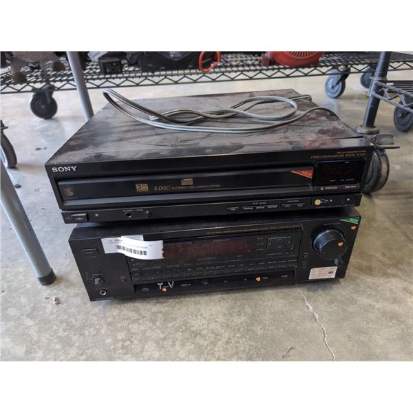 SONY 5 DISC CHANGER AND RECEIVER