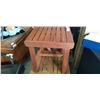 Image 2 : TWO TEAK PATIO TABLES, ONE IS FOLDING