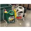 Image 2 : TOTE OF CLEANING SUPPLIES, BISSELL CLEANER POWER STEAMER AND PLASTIC TWO STEP
