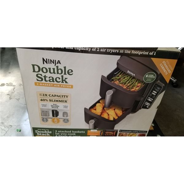 NINJA DOUBLESTACK 2-BASKET AIR FRYER - TESTED WORKING, RETAIL $249