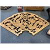 Image 2 : ASSORTED COLLECTIBLE WOOD CARVED ITEMS, INCLUDING BARRELL PIGGY BANK, PAINTED FUNGUS ETC