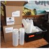 Image 1 : Multiple TableCraft 12463C Clear Widemouth Squeeze Bottles w/ Natural Cone Tip Tops