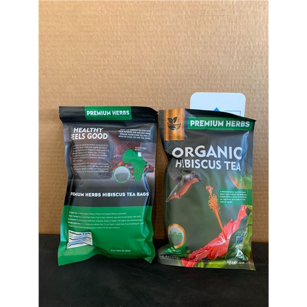 Lot of 2 Premium Herbs Organic Hibiscus Tea Net Weight 8.5oz