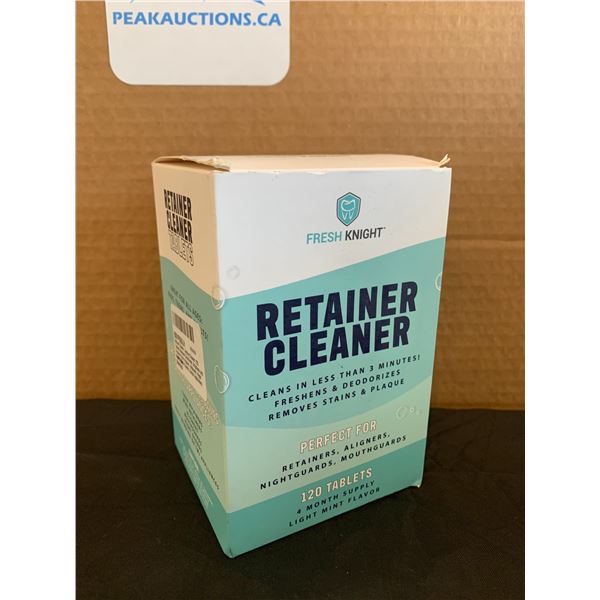 Fresh Knight Retainer Denture Cleaner 120 Tablets 4 Month Supply Light Mint Flavor