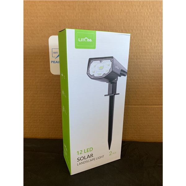Litom 12 LED Solar Landscape Light 2 Pcs