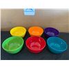 Image 1 : Set of 6 Melamine 28oz Bowls Multi colour