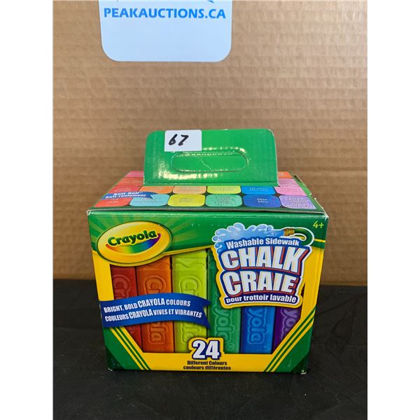 24 Pack Crayola Washable Sidewalk Chalk Bright Bold Colours 4+