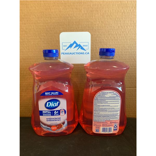 Lot of 2 Dial Refill 6+  Pomegranate Tangerine Antibacterial Hand Soap  1.53L
