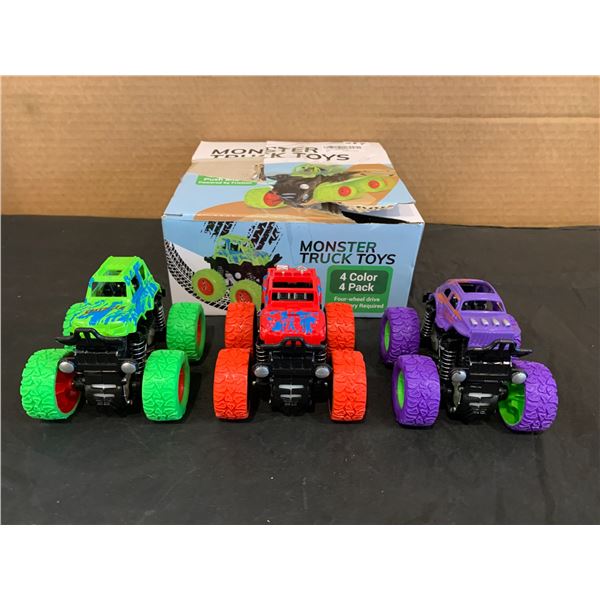 Monster Truck Toys Push and Go 4 Pack