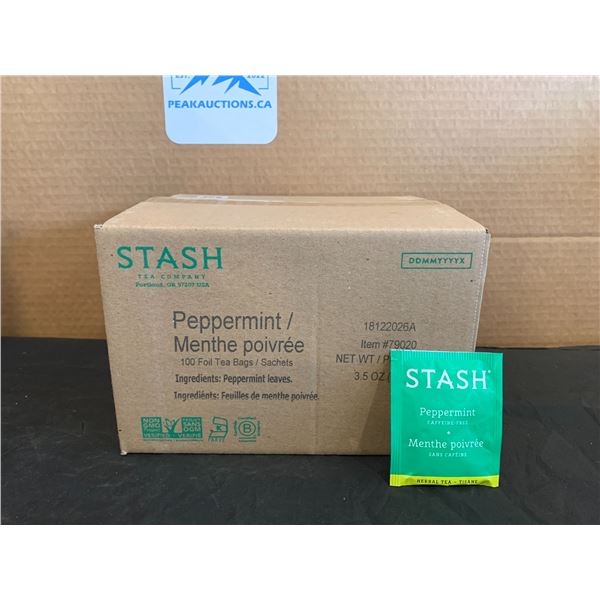 Stash Tea Company Peppermint Tea 100 Foil Tea Bags