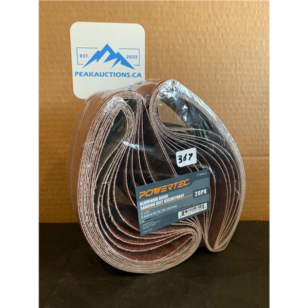 Powertec Aluminum Oxide Sanding Belt Assortment 20 - PK