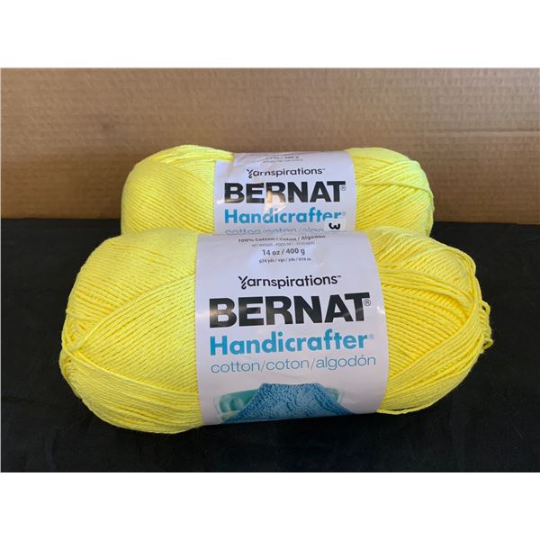 Lot of 2 Yarnspirations Bernat Handicrafter Cotton Yellow - 14oz 674 yds