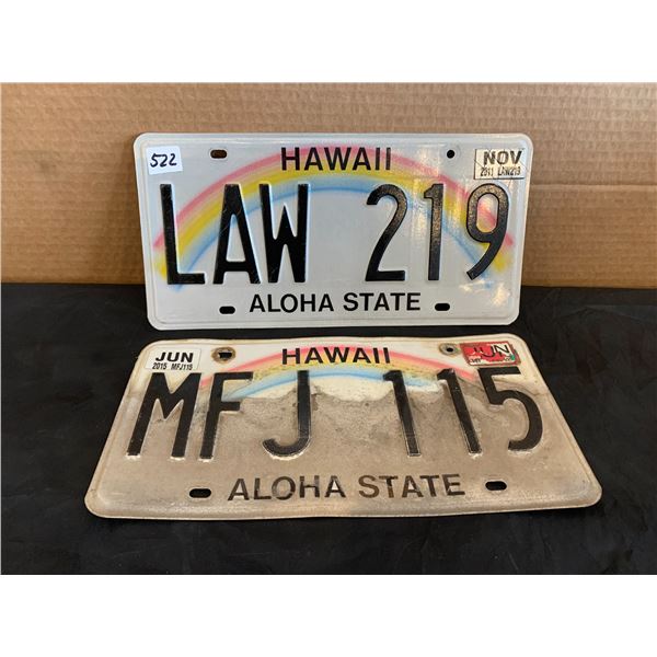Lot of 2 Hawaii License Plates