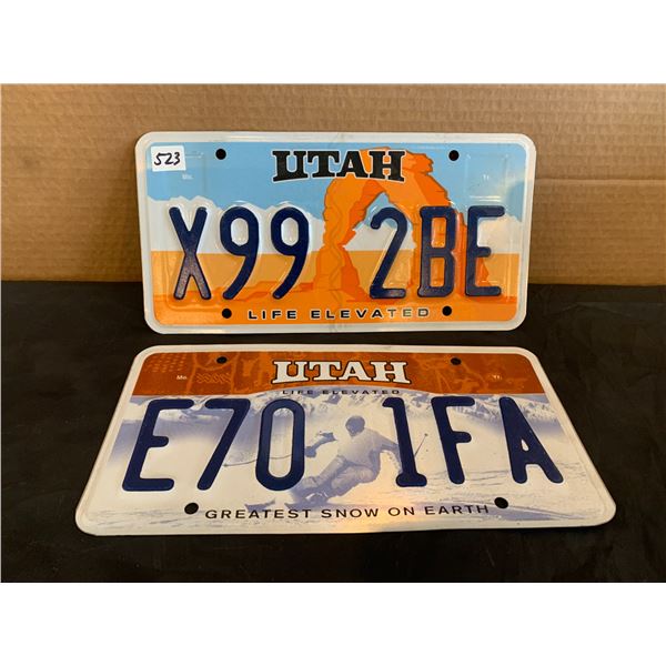 Lot of 2 Utah License Plates