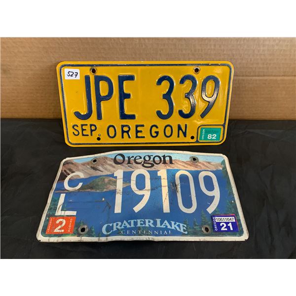 Lot of 2 Oregon License Plates