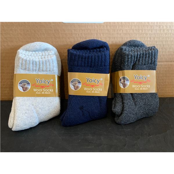 YoicyMens Heavy Thick Wool Socks 3 Pack