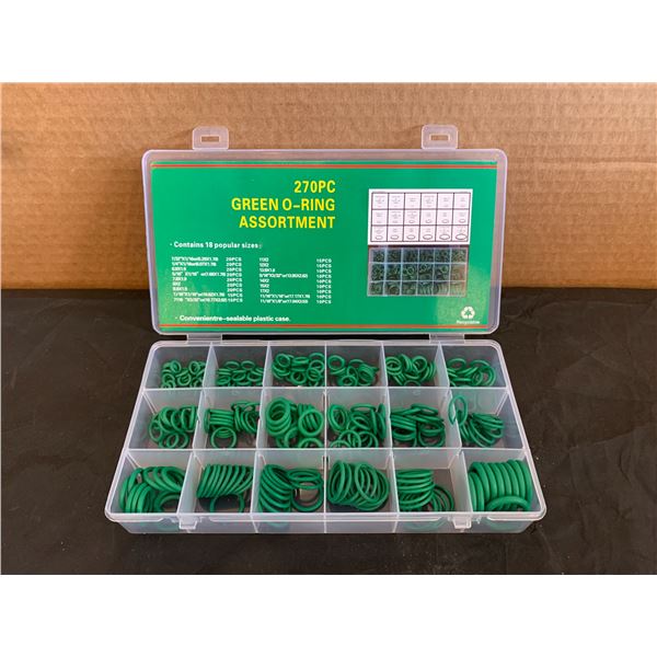 270 Pcs Green O-Ring Assortment Contains 18 Popular Sizes