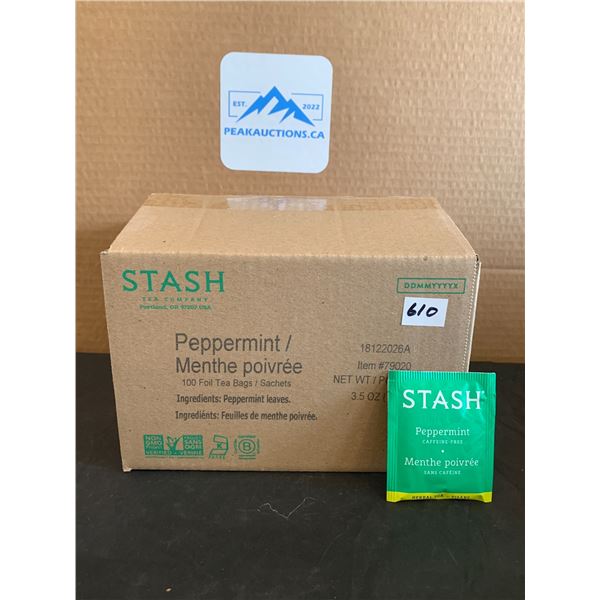 Stash Tea Company Peppermint Tea 100 Foil Tea Bags