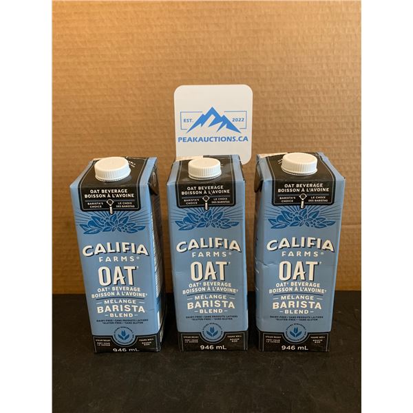 Lot of 3 Califia Farms Oat Beverage