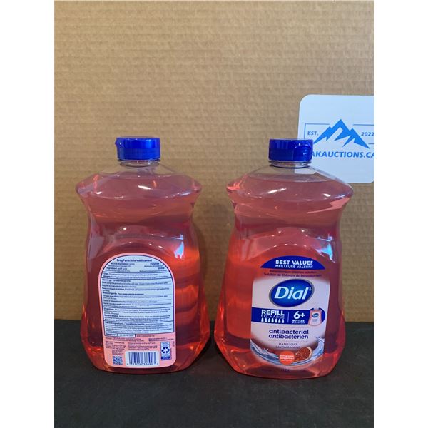 Lot of 2 Dial Refill Antibacterial Hand Soap Pomegranate Tangerine Scent 1.53L