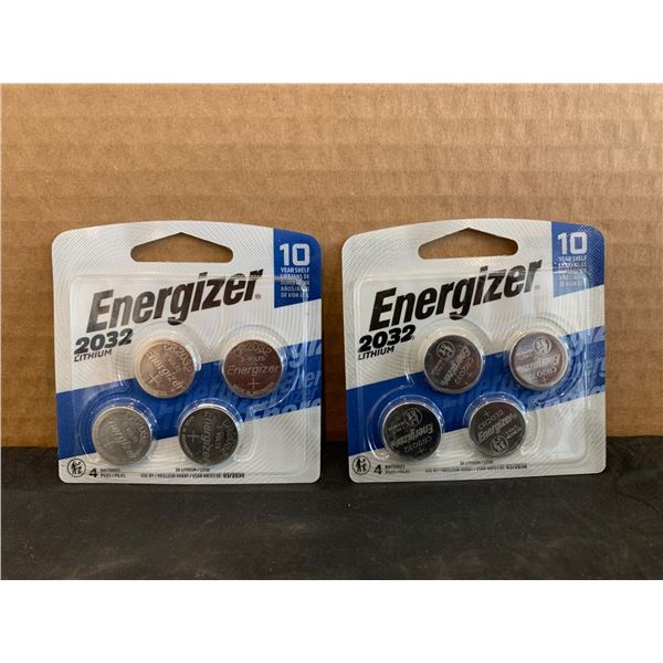 Lot of 2 Energizer 2032 Lithium Batteries 4 Pack