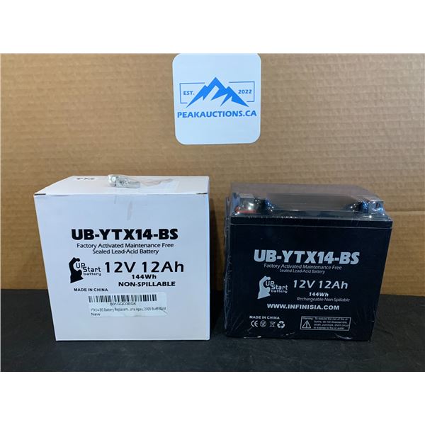1 Upstart Factory Activated Sealed Lead Battery 12V 12Ah Motorcycle 4 Wheeler Power Sport