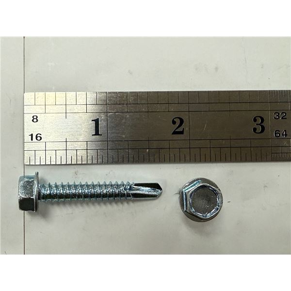 LOT DE 1500+ VIS AUTO PERCEUSE 14 X 1-1/2, TÊTE HEX, RONDELLE ZINC