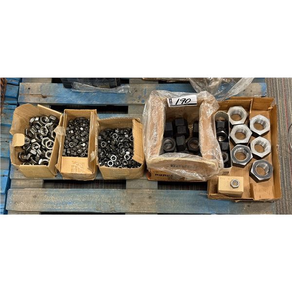 LOT DE 300+  ÉCROUS HEX. ASSORTIS